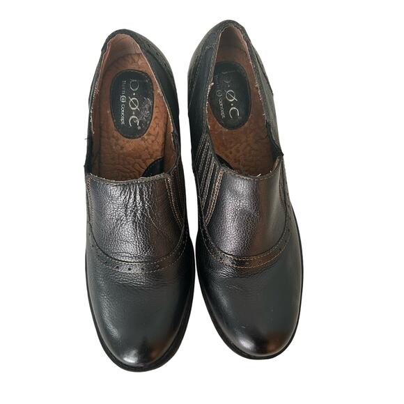 B.O.C by Born Sorla Black Chunky Heel Pebble Leather Ankle Booties Size 9 - Picture 2 of 8